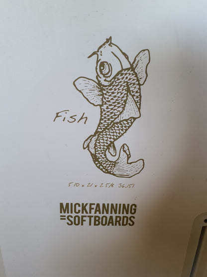 Used Surfboard 5'10'' Mike Fanning softFish 36.15L Fin Boxs