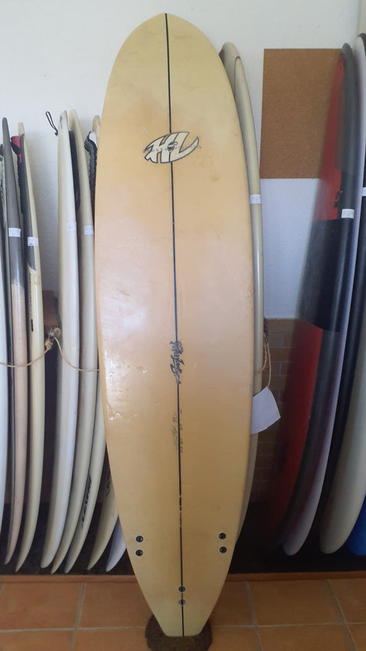 Used Surfboard 7'4'' Peter LawsonMalibu 50estL Bottom View