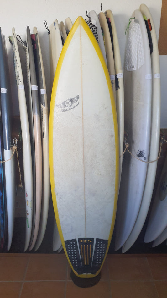 Used Surfboard 6'0'' Uwe KlubaShortboard 34L Bottom View