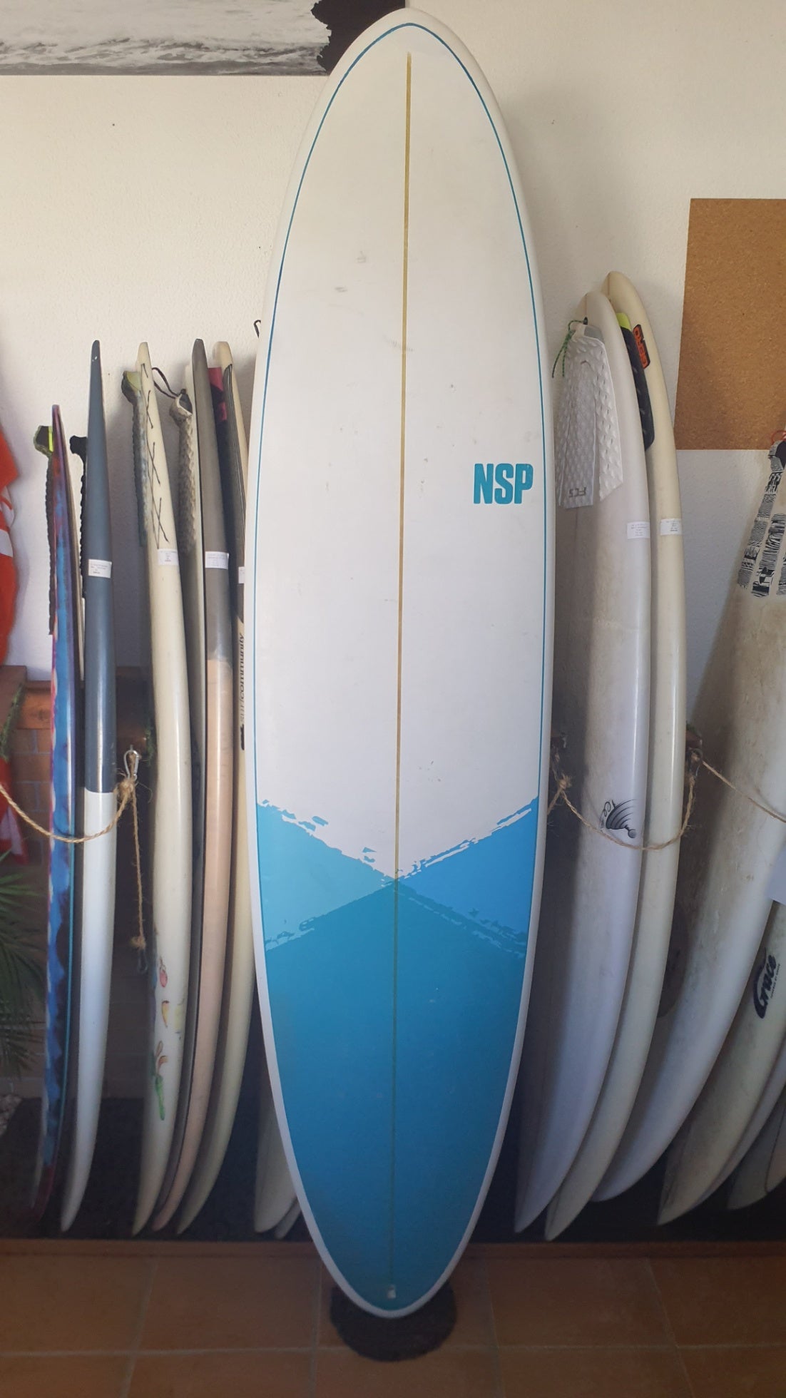 Used Surfboard 7'6'' NSPMid-length 54.4L Top View