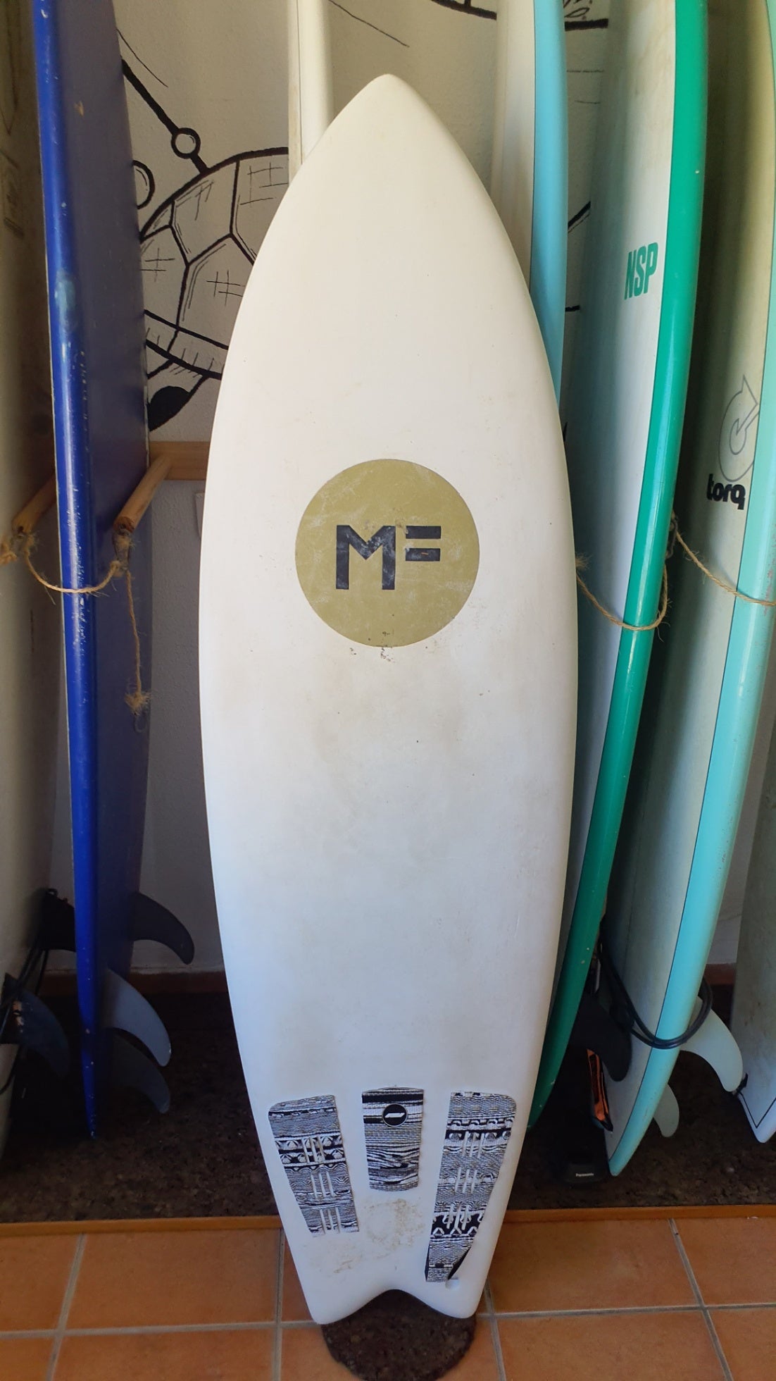 Used Surfboard 5'10'' Mike Fanning softSoftboard Performance 36.15L Top View