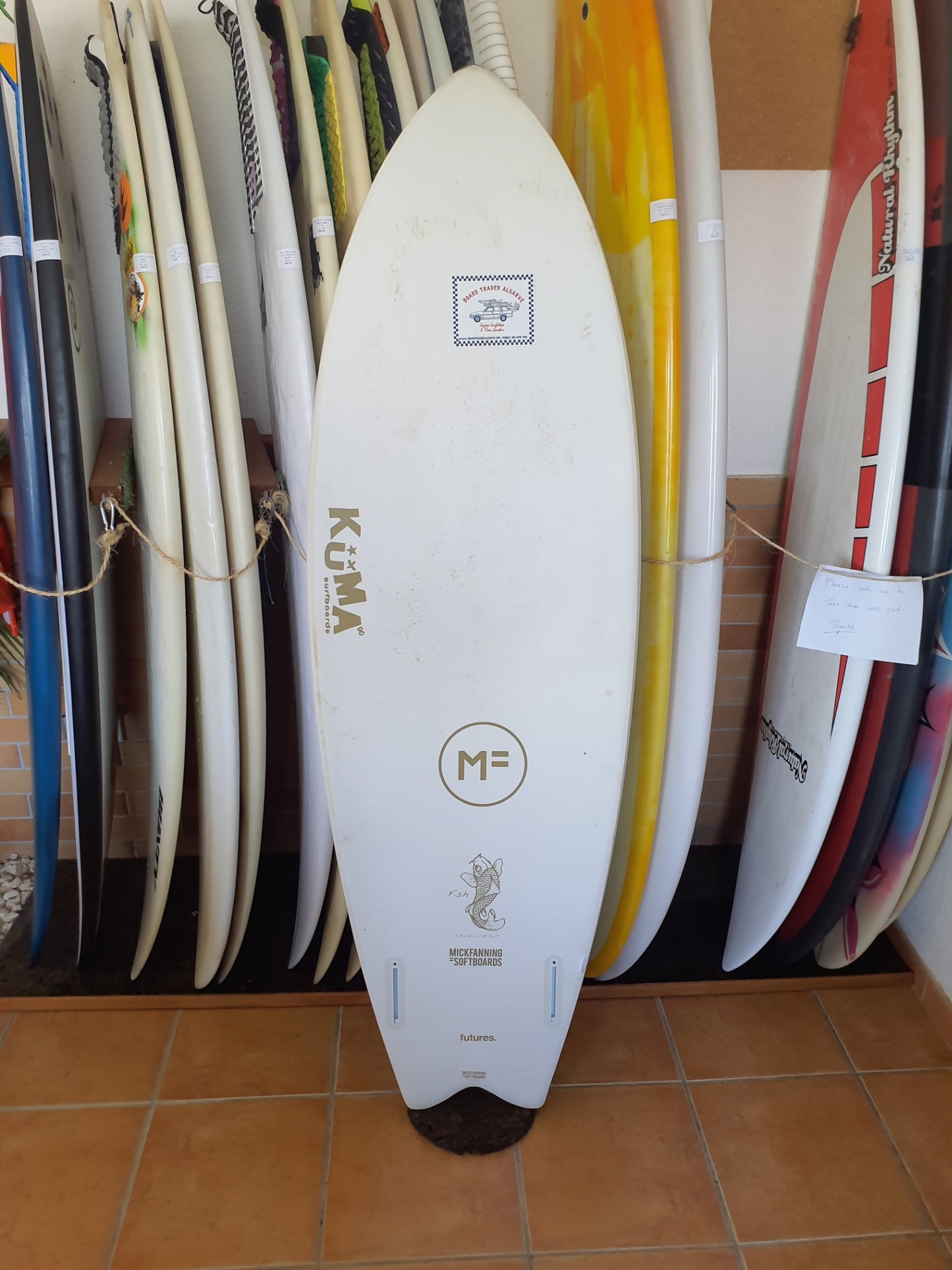 Used Surfboard 5'10'' Mike Fanning softFish 36.15L Bottom View
