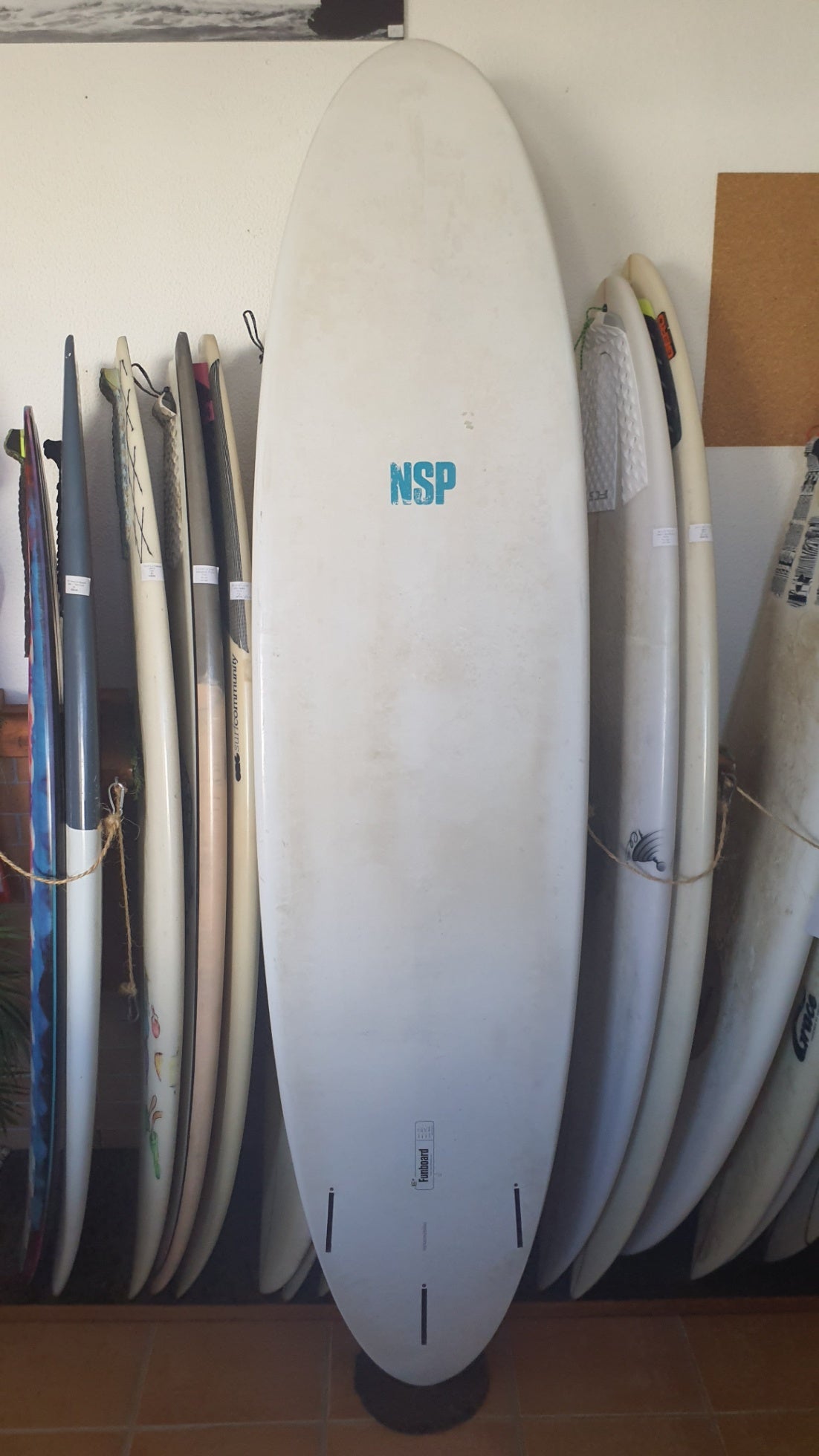 Used Surfboard 7'6'' NSPMid-length 54.4L Bottom View