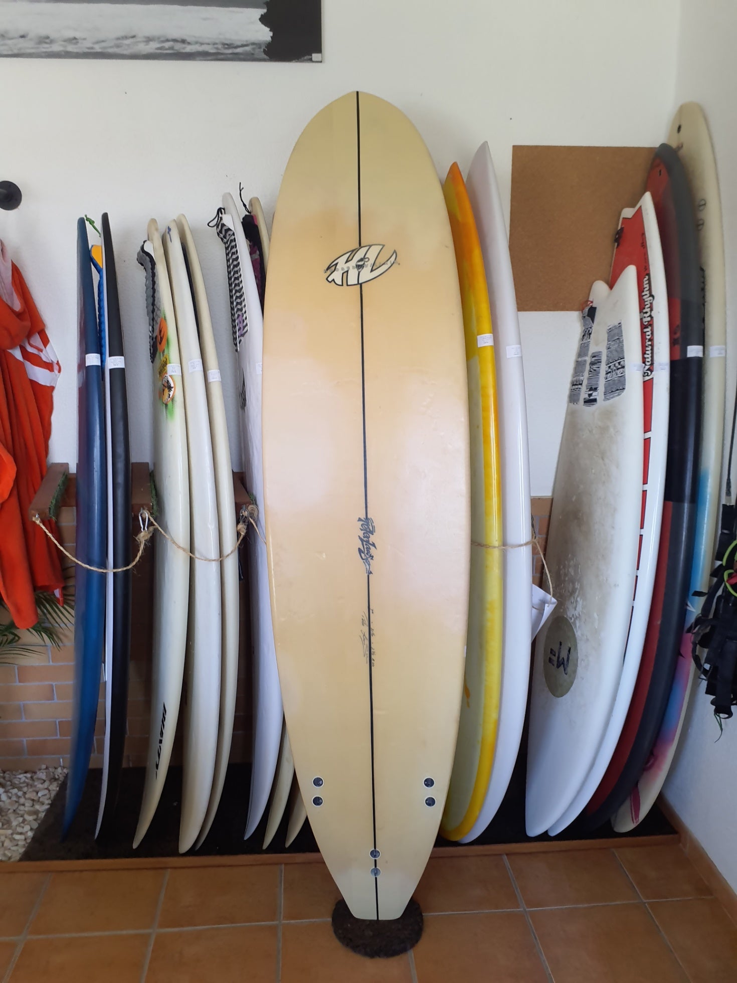 Used Surfboard 7'4'' Peter LawsonMid-length 45estL Bottom View