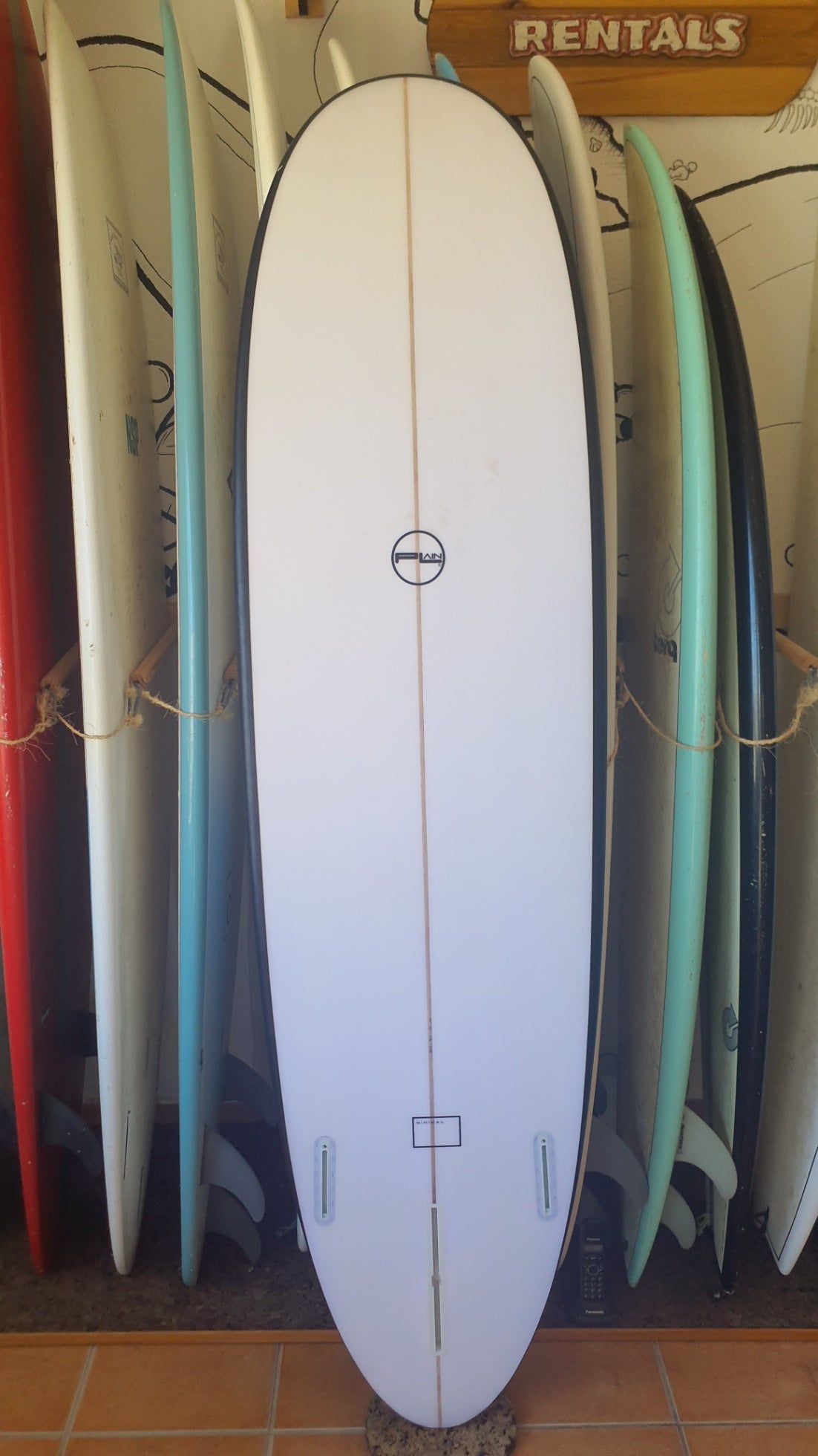 Used Surfboard 7'0'' PlainMid-length 49.5L Bottom View