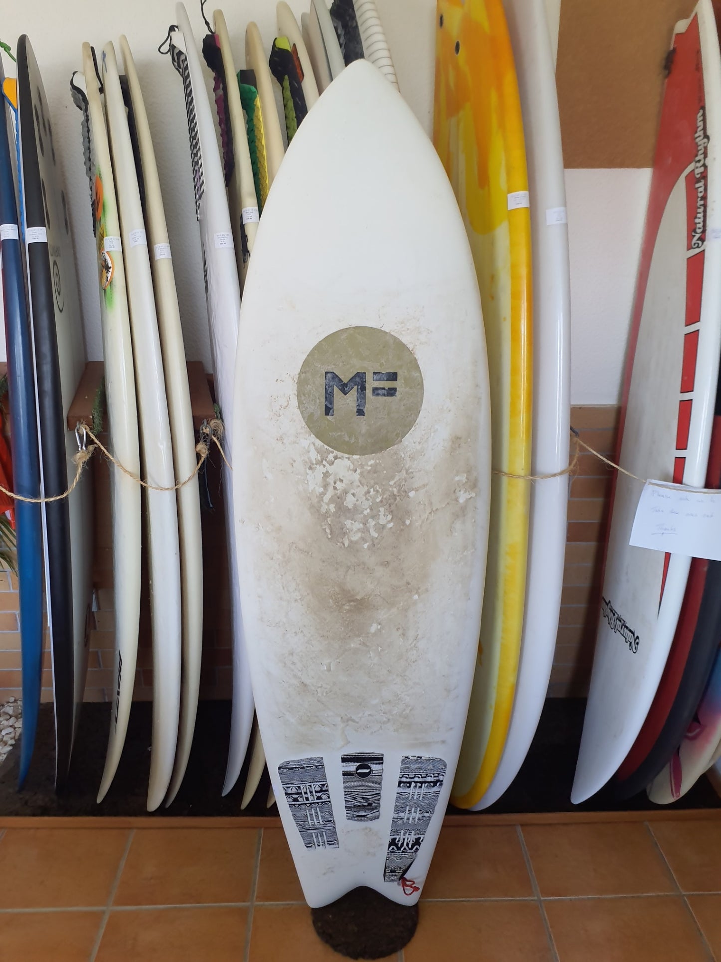 Used Surfboard 5'10'' Mike Fanning softFish 36.15L Top View
