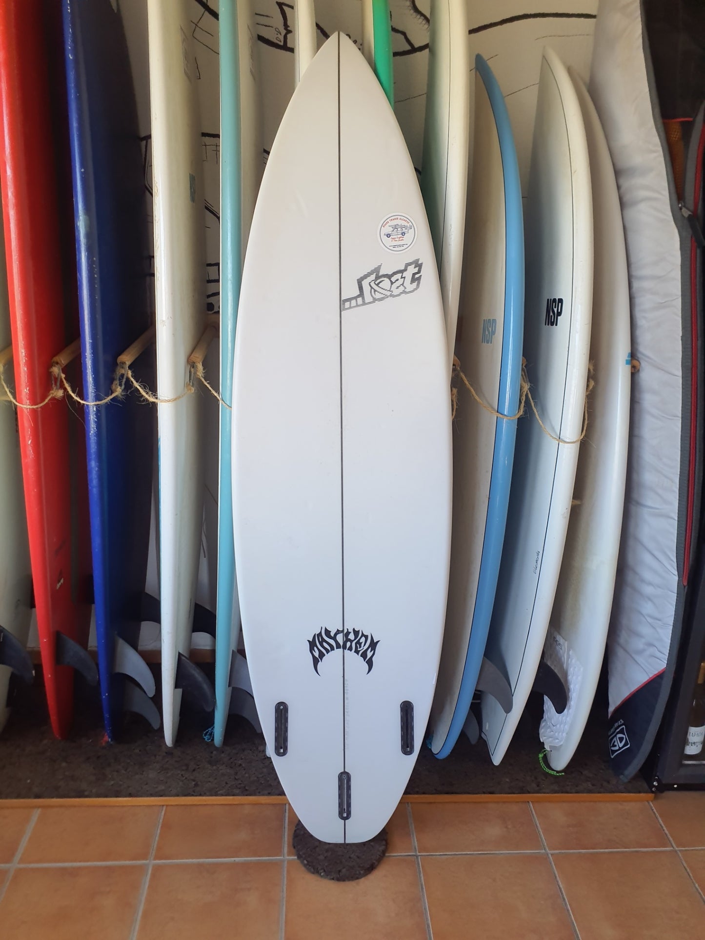 Used Surfboard 6'4'' Lost MayhemSoftboard Performance 34.5L Bottom View
