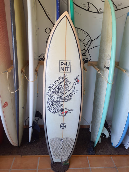Used Surfboard 6'0'' P unitAsymmetrical shortboard 33estL Top View