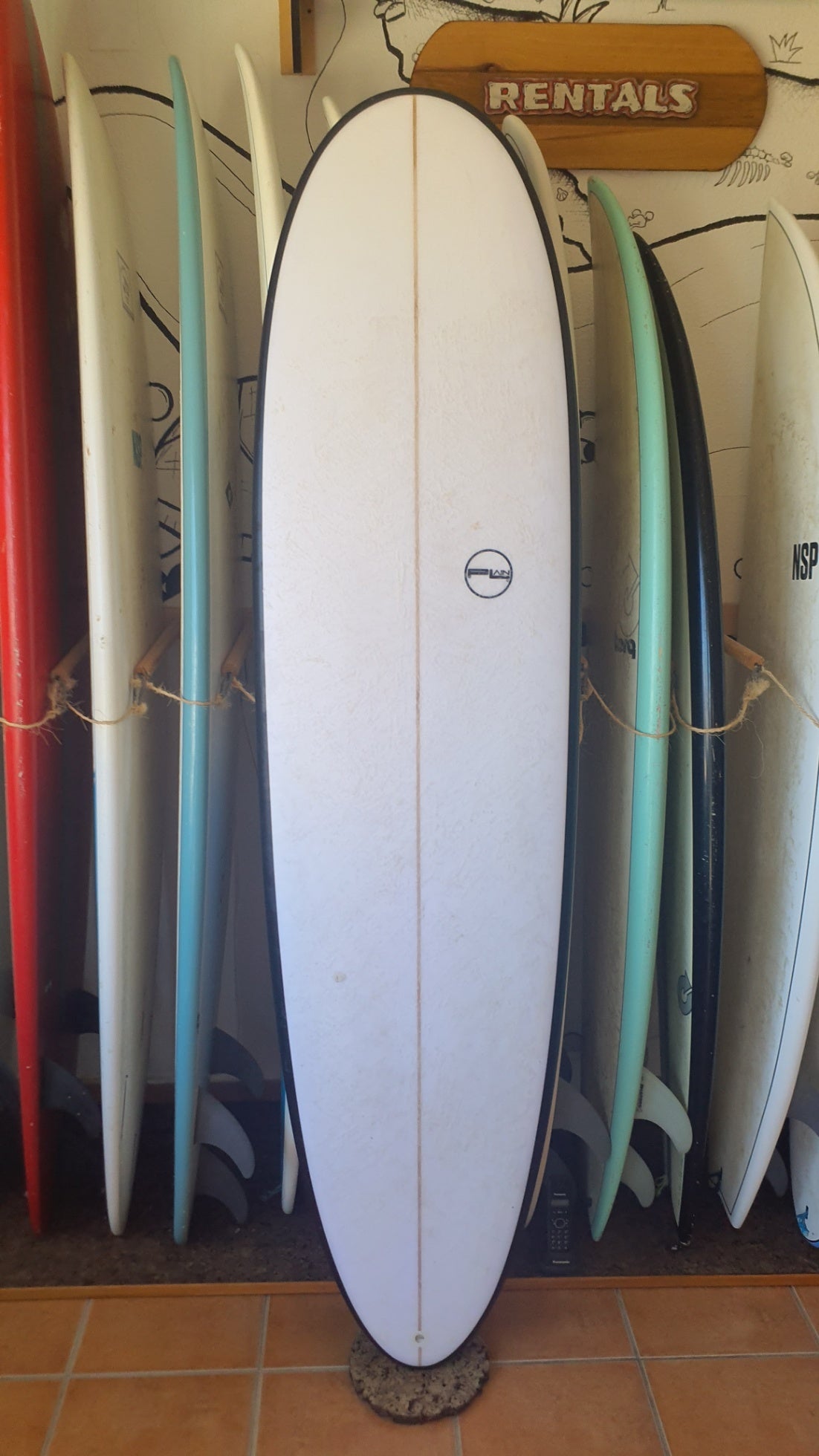 Used Surfboard 7'0'' PlainMid-length 49.5L Top View