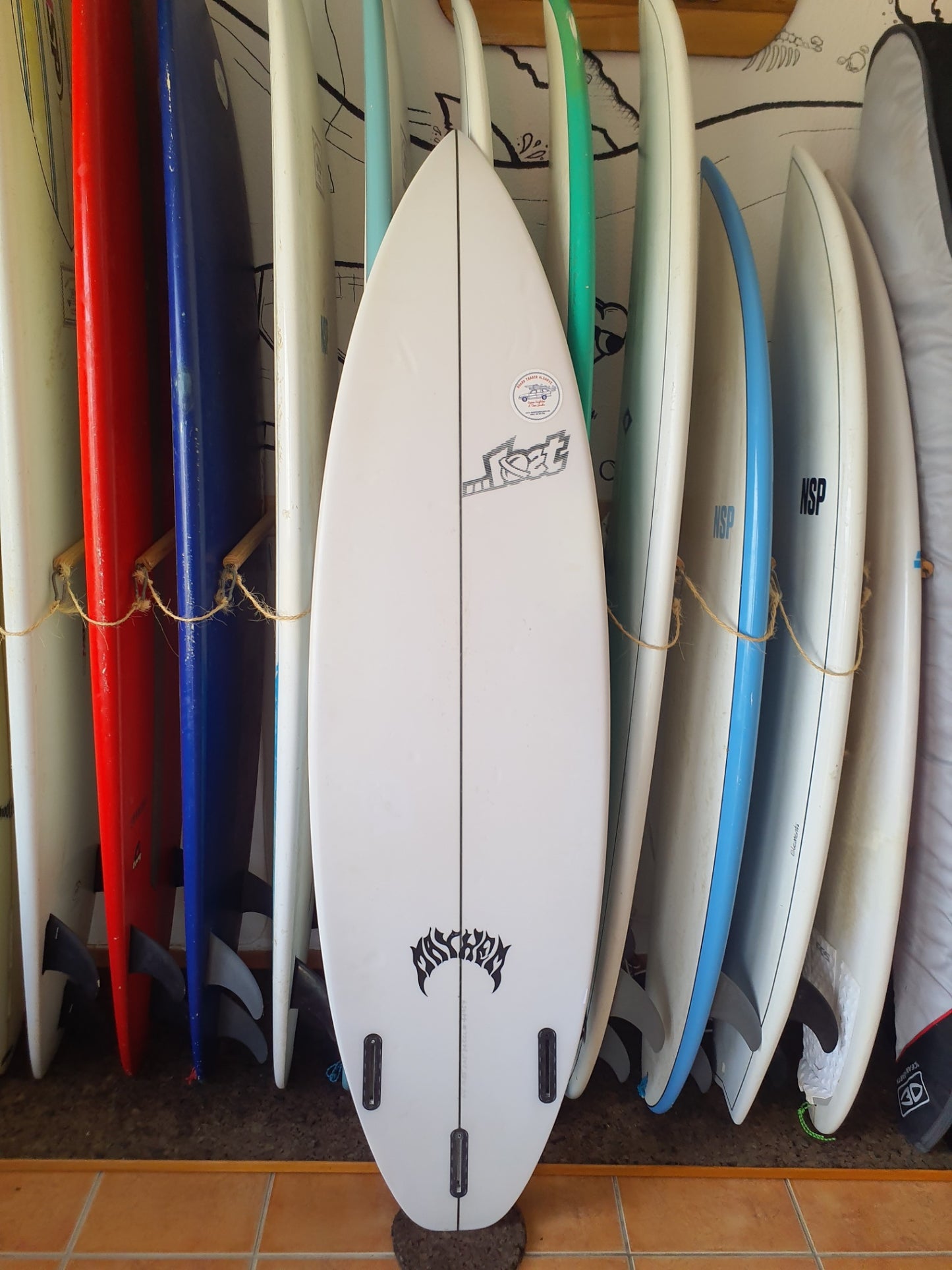 Used Surfboard 6'4'' Lost MayhemShortboard 34.5L Bottom View